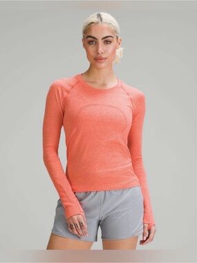 Lululemon Swiftly Tech 2.0 Race Length Long Sleeve Coral Orange